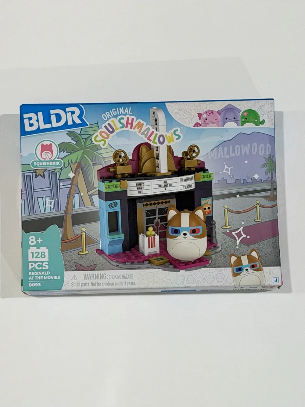 BLDR Squishmallows 2” Reginald at the Movies Building Set - 128 PCs